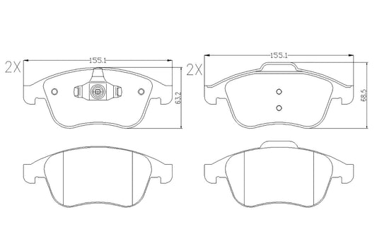 BOGAP R8210127 Brake Pad Set, Disc Brake | ML Performance Car Parts