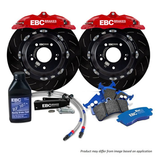 EBC BBK012RED1 Big Brake Kit Front 355x32mm Curved Slotted Apollo4 Red