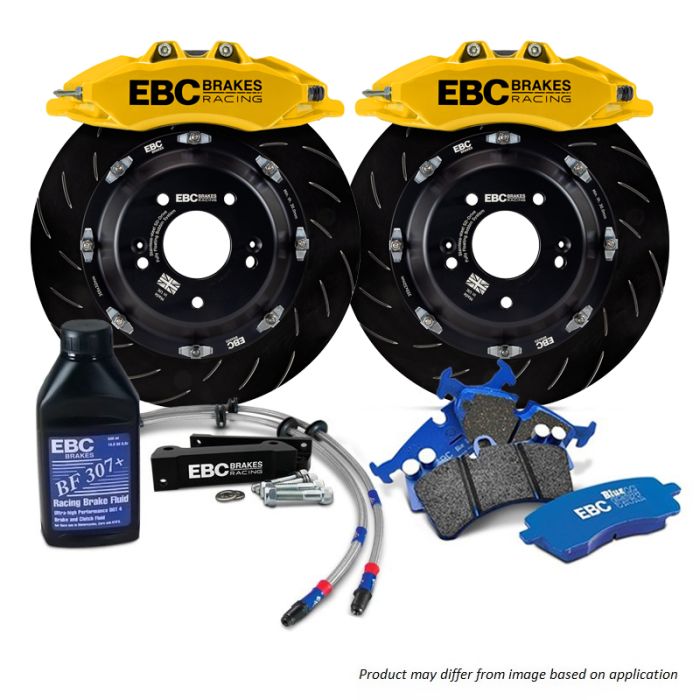 EBC BBK042YEL1 Big Brake Kit Front 380x36mm Curved Slotted Apollo6 Yellow