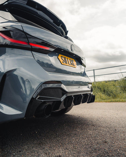 Zaero ZA-F4X-PRE-LCI-DE-DF BMW M135I 128TI 120D 120I DUAL EXIT F40 EVO-1 GLOSS BLACK REAR DIFFUSER