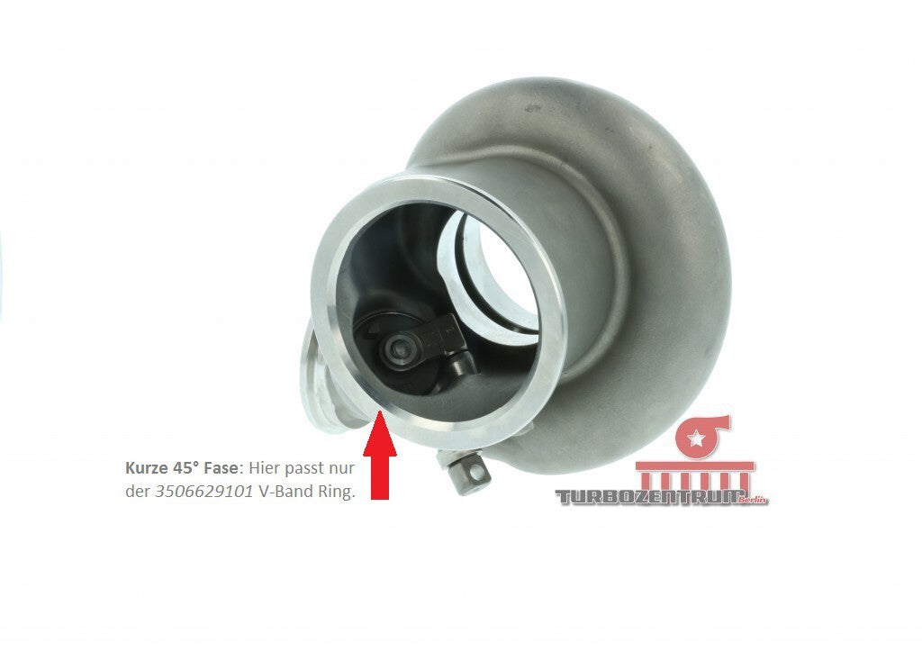 Turbozentrum 471887 BorgWarner EFR V-Band Ring Turbine Outlet 3" / 76mm to 3,5" / 89mm