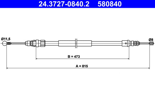 BOSCH 1987477656 Parking Brake Cable Pull