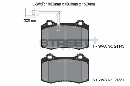 PAGID Racing T8058SP2001 STREET+ Brake Pads