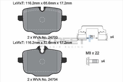 PAGID Racing T8290SP2001 STREET+ Brake Pads