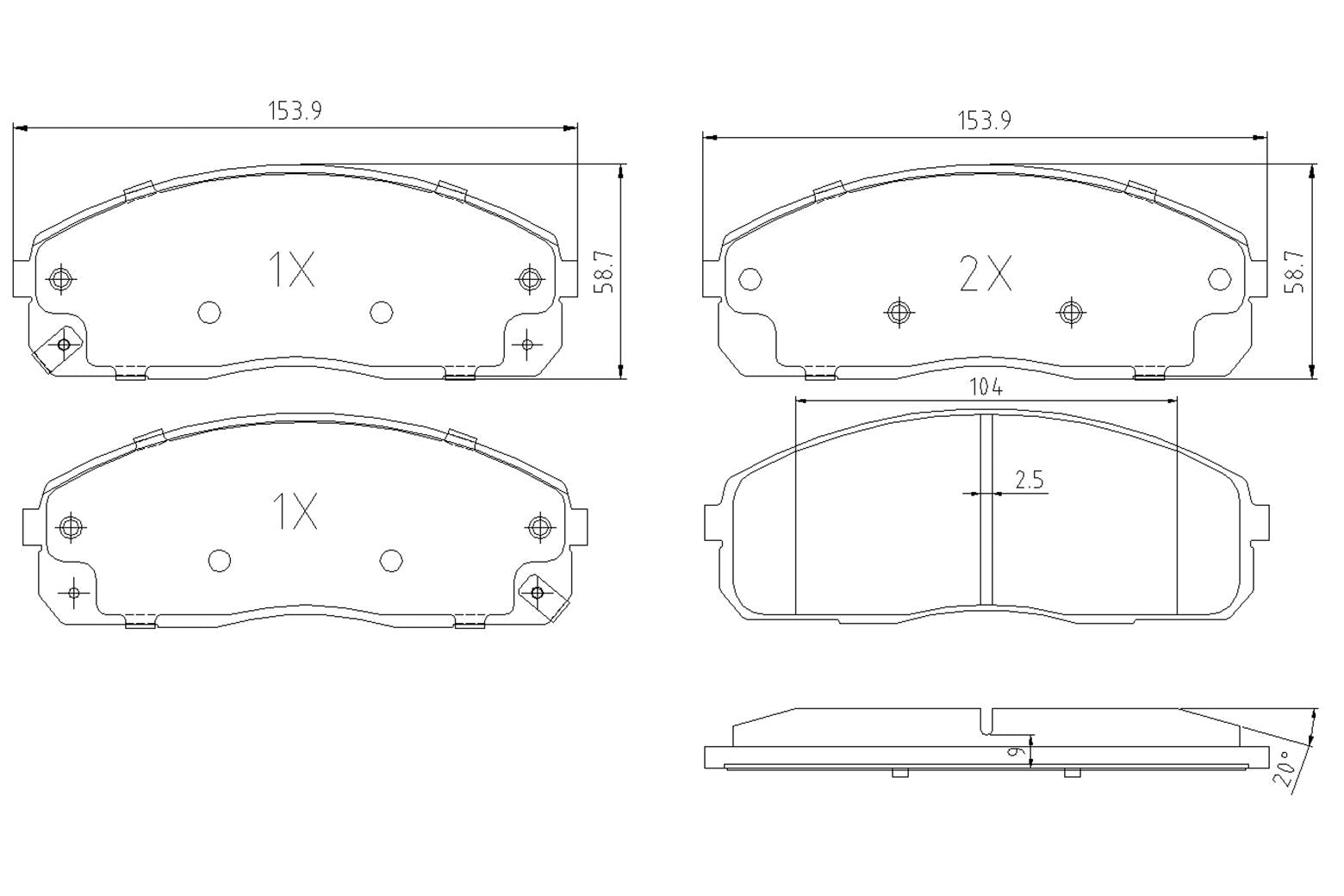 BOGAP Y8210155 Brake Pad Set, Disc Brake | ML Performance Car Parts