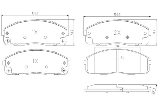 BOGAP Y8210155 Brake Pad Set, Disc Brake | ML Performance Car Parts