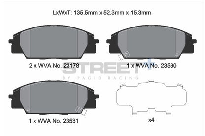 PAGID Racing T8166SP2001 STREET+ Brake Pads