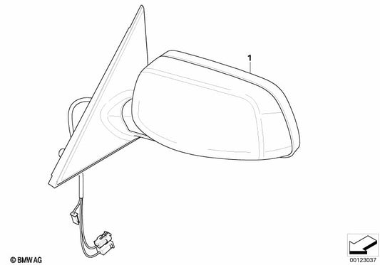 Genuine BMW 51167189485 Exterior Mirror, No Lens, Heated, Left | ML Performance UK Car Parts
