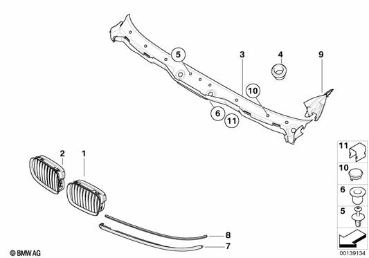 Genuine BMW 51138159315 Grille Left SCHWARZ | ML Performance UK Car Parts