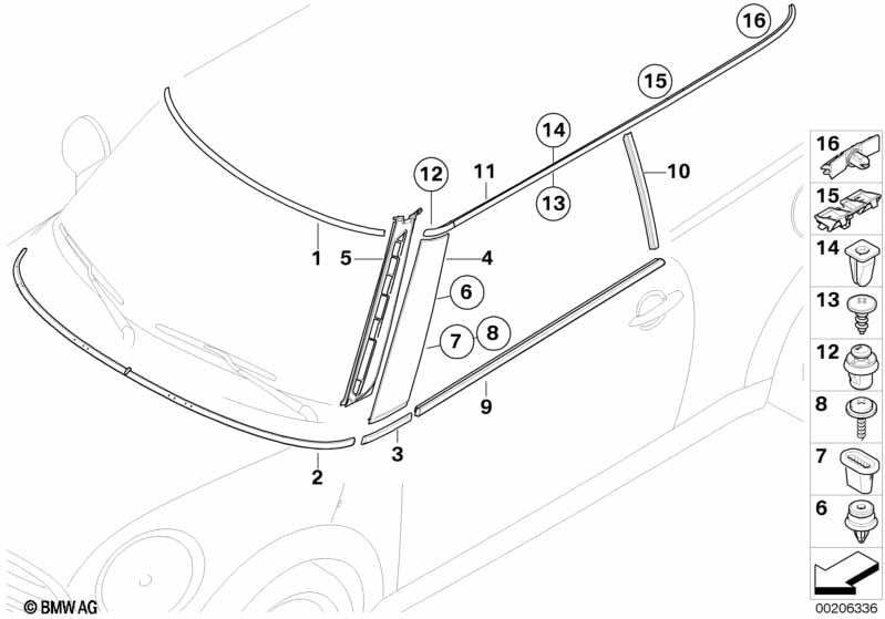 Genuine BMW 51337146092 Outer Weatherstrip, Right | ML Performance UK Car Parts