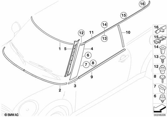 Genuine BMW 51337146092 Outer Weatherstrip, Right | ML Performance UK Car Parts