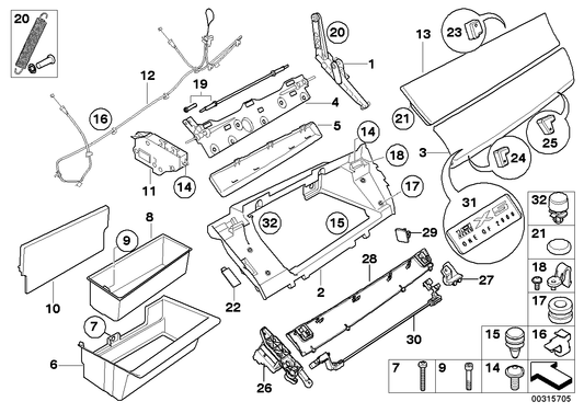 Genuine BMW 51169114128 E70 E71 Hinge, Glove Box (Inc. X5 & X6)