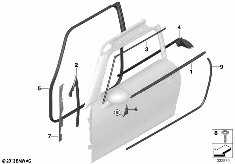 Genuine BMW 51337299992 Shaft Cover Outer Front Door Right | ML Performance UK Car Parts