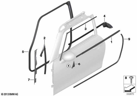 Genuine BMW 51337299992 Shaft Cover Outer Front Door Right | ML Performance UK Car Parts