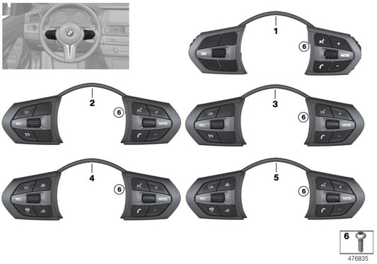 Genuine BMW 61317849411 Switch, Mf Steering Wheel, M-Sport LIM | ML Performance UK Car Parts