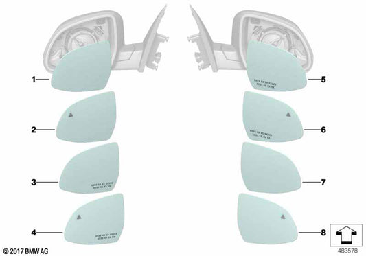 Genuine BMW 51167291248 Mirror Glas, Heated, Wide-Angle, Right EC | ML Performance UK Car Parts