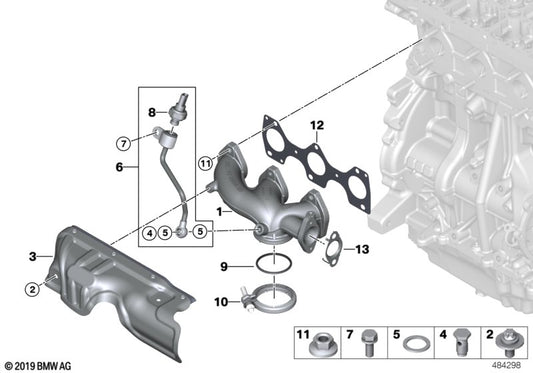 Genuine BMW 13628574953 Pipe, Backpressure, With Sensor | ML Performance UK Car Parts