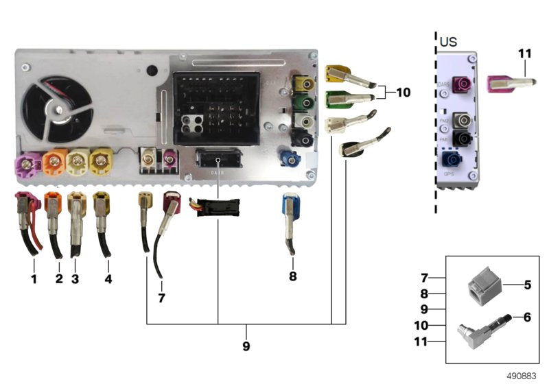 Genuine BMW 61116846925 Hsd-Leitung Head Unit - Grundplatte | ML Performance UK Car Parts