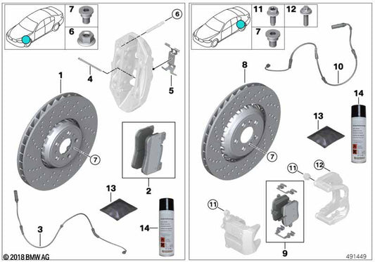 Genuine BMW Brake Disc, Ventilated, Perforated, Left & Right 395X36 | ML Performance UK Car Parts