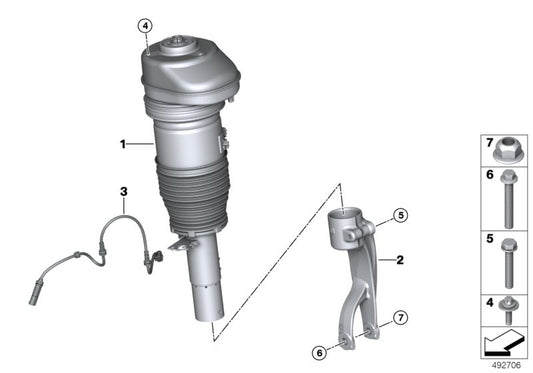 Genuine BMW 37106869029 Air Suspension, Front Left, Vdm Low | ML Performance UK Car Parts