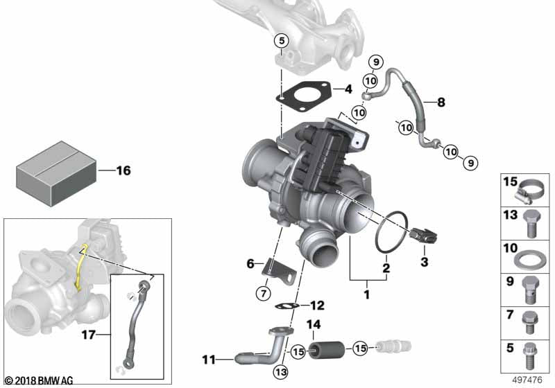 Genuine BMW 11658519476 Rp Exhaust Turbocharger | ML Performance UK Car Parts