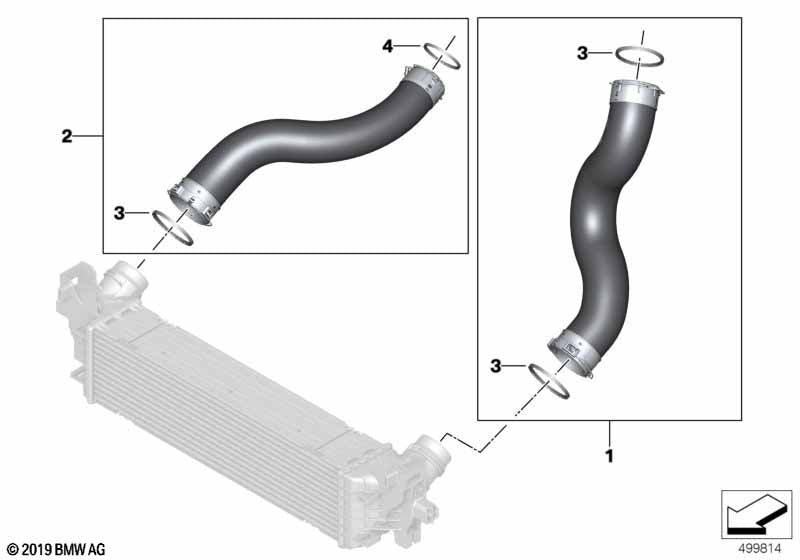 Genuine BMW 11618572858 Air Line Charge Air Cooler/Turbocharger | ML Performance UK Car Parts
