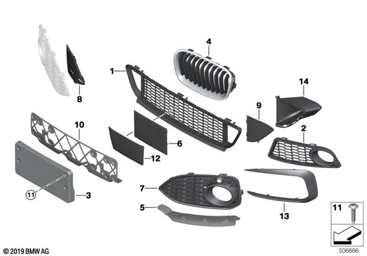 Genuine BMW 51118059571 Licence Plate Base -M- | ML Performance UK Car Parts