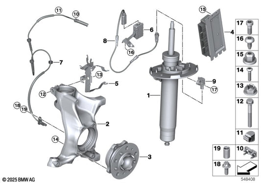 Genuine BMW 31108095643 Wheel Hub With Bearing, Front | ML Performance UK Car Parts