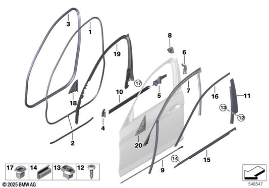 Genuine BMW 51727468731 Edge Protection, Door, Front | ML Performance UK Car Parts