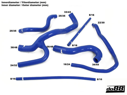 DO88 DO88-KIT105 Audi Quattro 10v 2.2 Turbo (see descr) Silicone Coolant Hoses