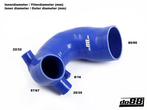 DO88 DO88-KIT52-ABY Audi S2 ABY 1992 1996 2.2T (230bhp) Silicone Turbo Intake Hose 57mm