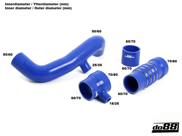 DO88 DO88-KIT53-3B Audi S2 3B 1990 1992 2.2T (220bhp) Silicone Intercooler Hose Kit
