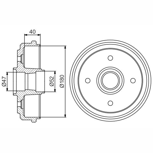 BOSCH 0986477192 Brake Drum