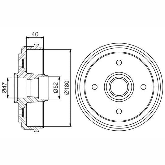 BOSCH 0986477192 Brake Drum