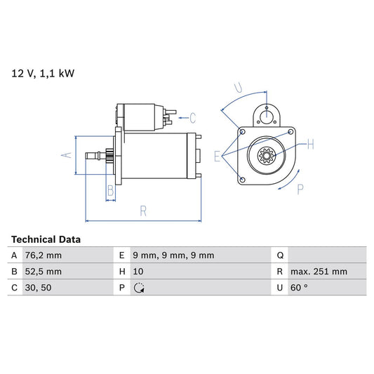 BOSCH 0986016750 Starter