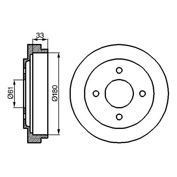 BOSCH 0986477069 Brake Drum
