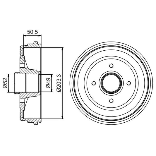 BOSCH 0986477206 Brake Drum