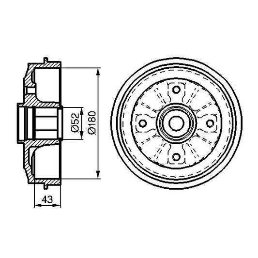 BOSCH 0986477114 Brake Drum
