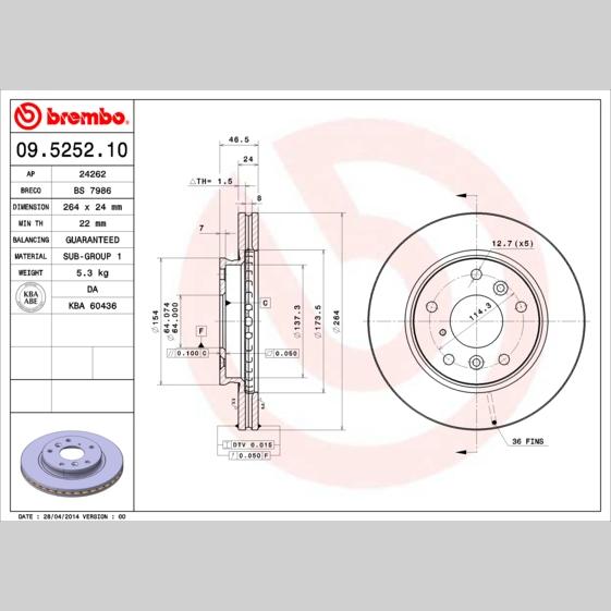 KIA 58114-1H-000 Disc Brake Caliper Repair Kit
