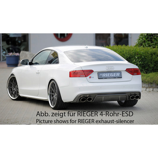 Rieger 00055472 Audi B8 B81 A5 Rear Diffuser for Original Twin Tailpipe Left -  Matte Black