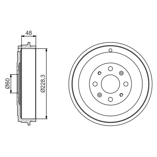BOSCH 0986477208 Brake Drum