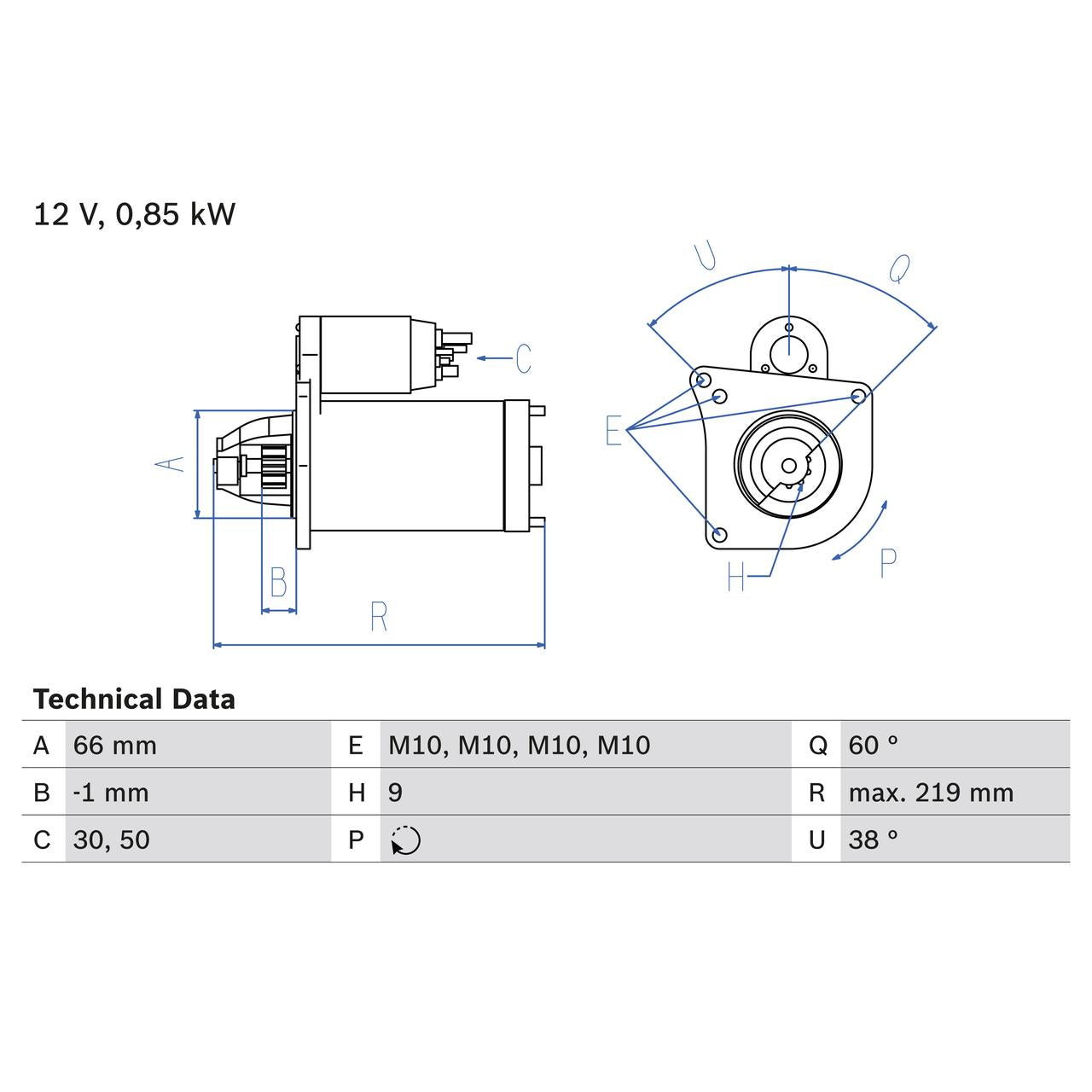 BOSCH 0986010310 Starter