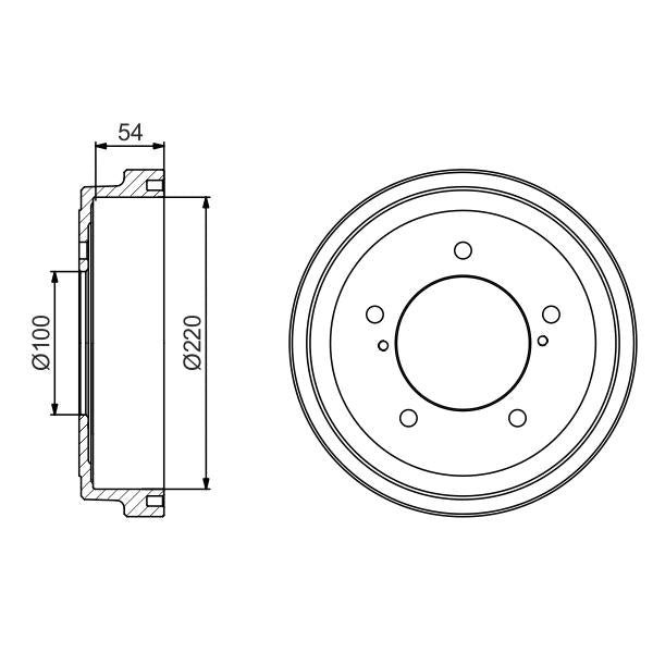 BOSCH 0986477236 Brake Drum