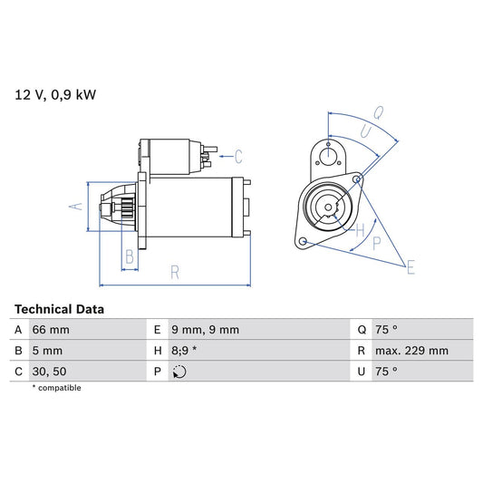 BOSCH 0986014350 Starter