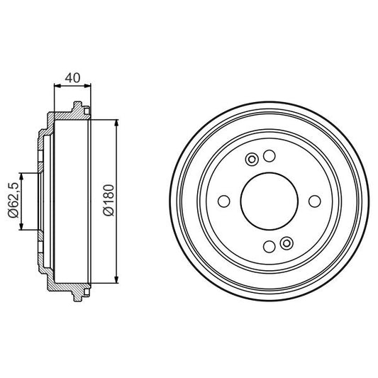 BOSCH 0986477216 Brake Drum