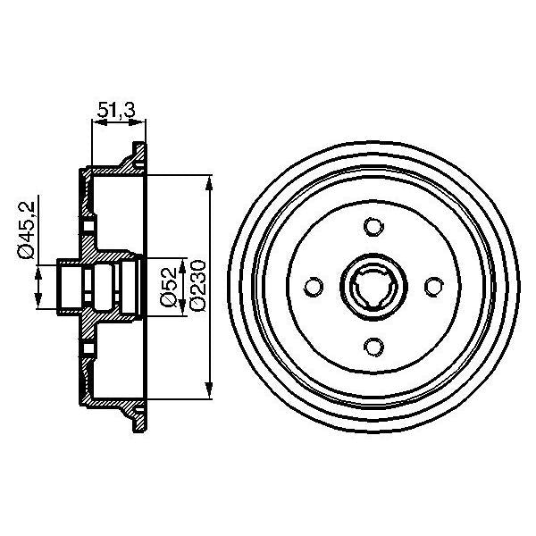 BOSCH 0986477029 Brake Drum