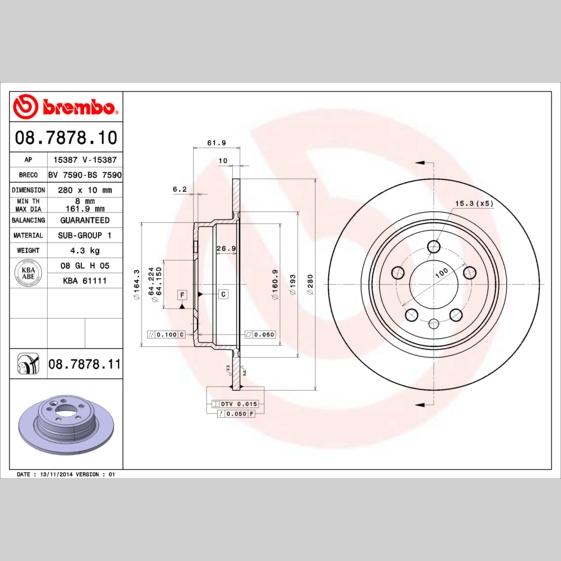 KIA 58161-1H-000 Disc Brake Caliper Repair Kit