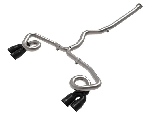 Takeda 3 IN to 2-1/2 IN 304 Stainless Steel Cat-Back Exhaust System w/ Black Tip | ML Performance Car Parts