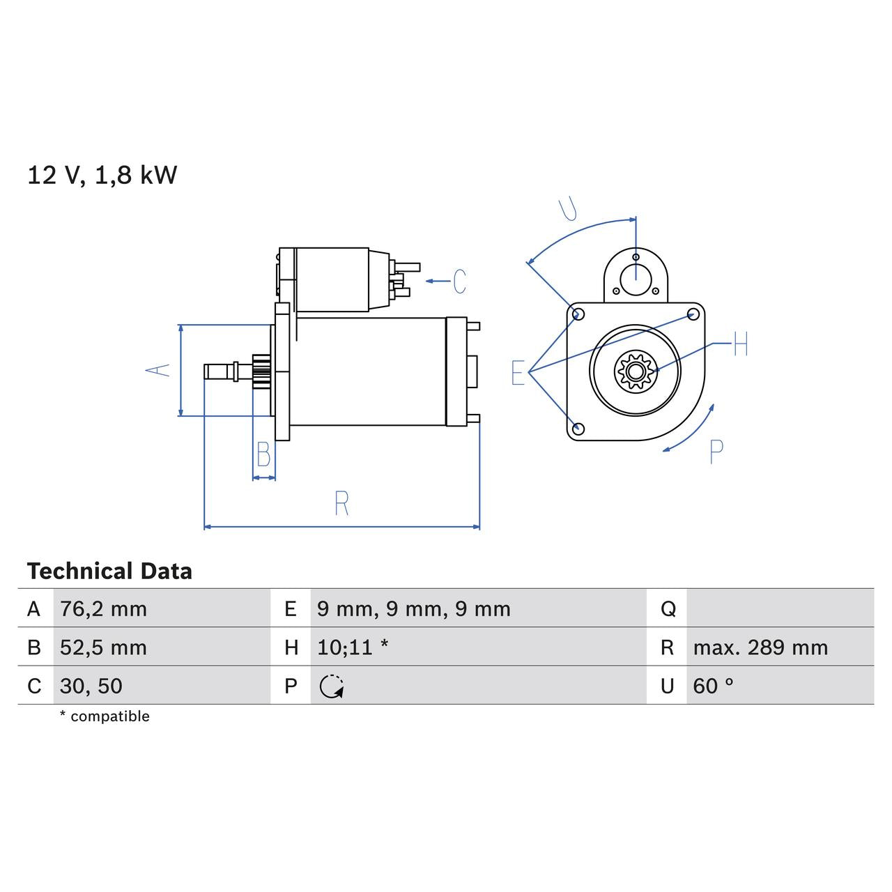 BOSCH 0986016190 Starter