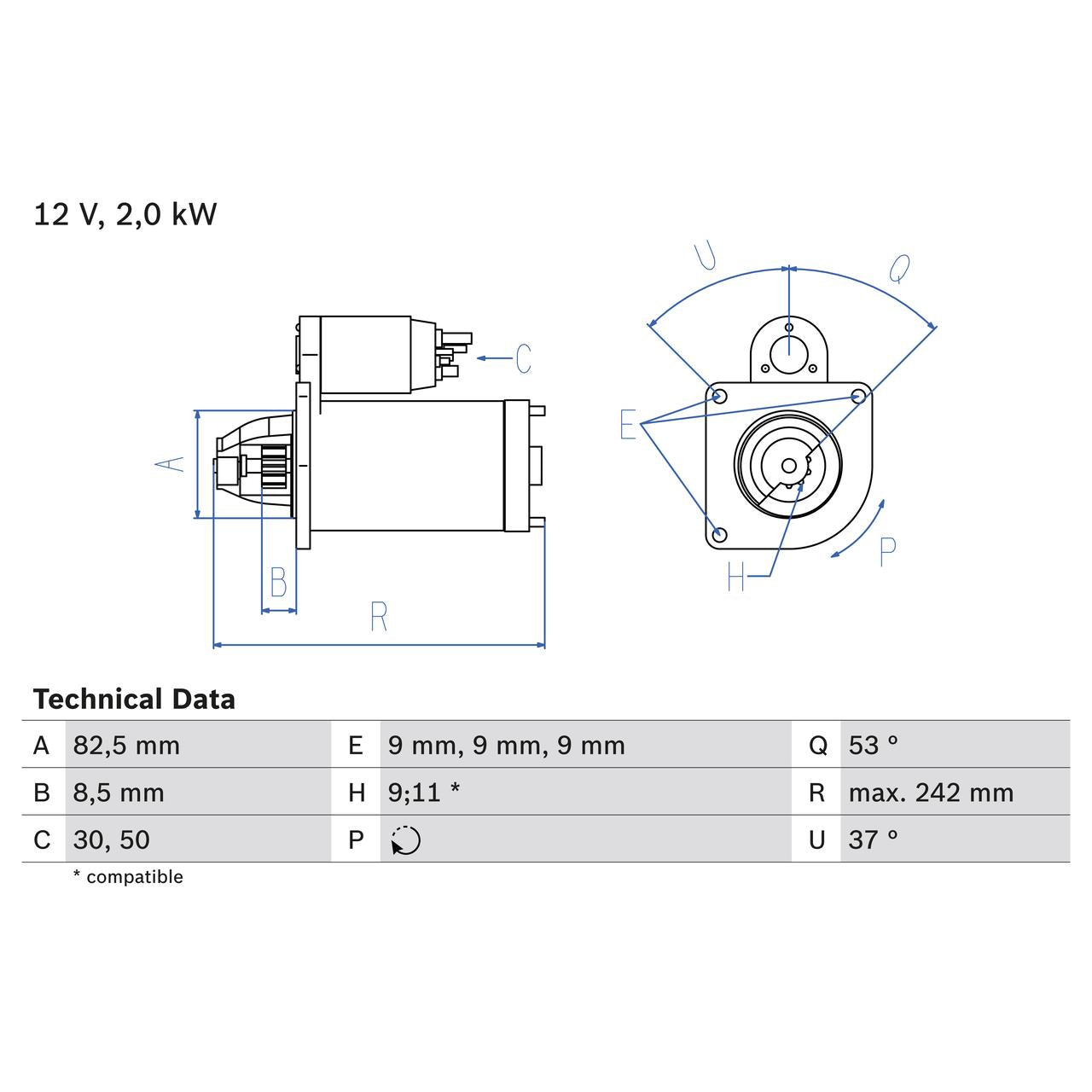 BOSCH 0986018450 Starter
